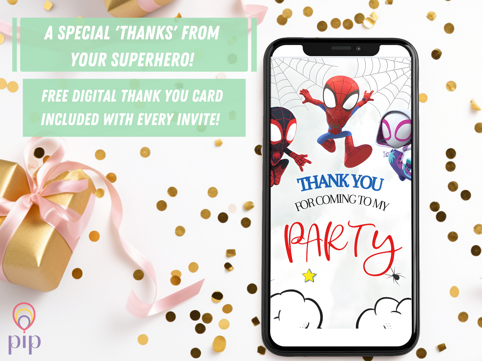 Spidey Invite with Photo | Video Invitation | Instant Download