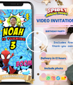Spidey Invitation with Photo | Video Invite | Instant Download