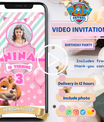 Pink Paw Patrol Skye Invitation | Video Photo Invite | DIY or Done-For-You