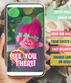 Trolls Invitation with Photo | Video Invite | Instant Download