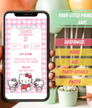 Hello Kitty Invitation with Photo | Video Invite | Instant Download or Done-For-You