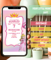 Princess Peach Invitation with Photo | Video Invite | Instant Download