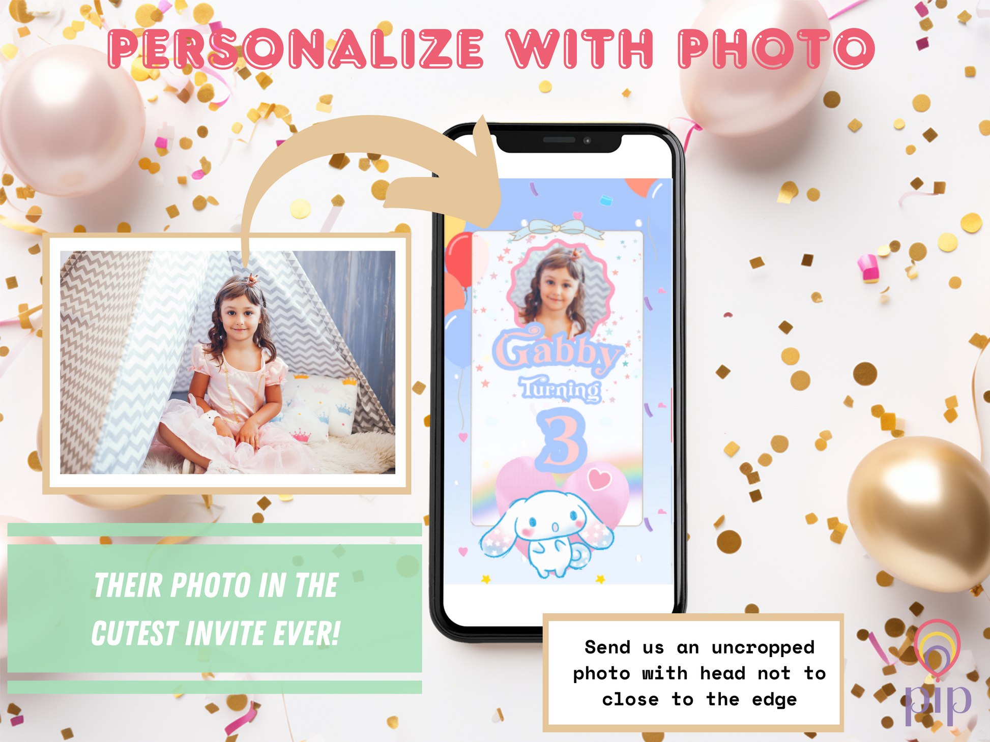 Cinnamoroll Invitation | Sanrio Video Invite with Photo | Instant Download