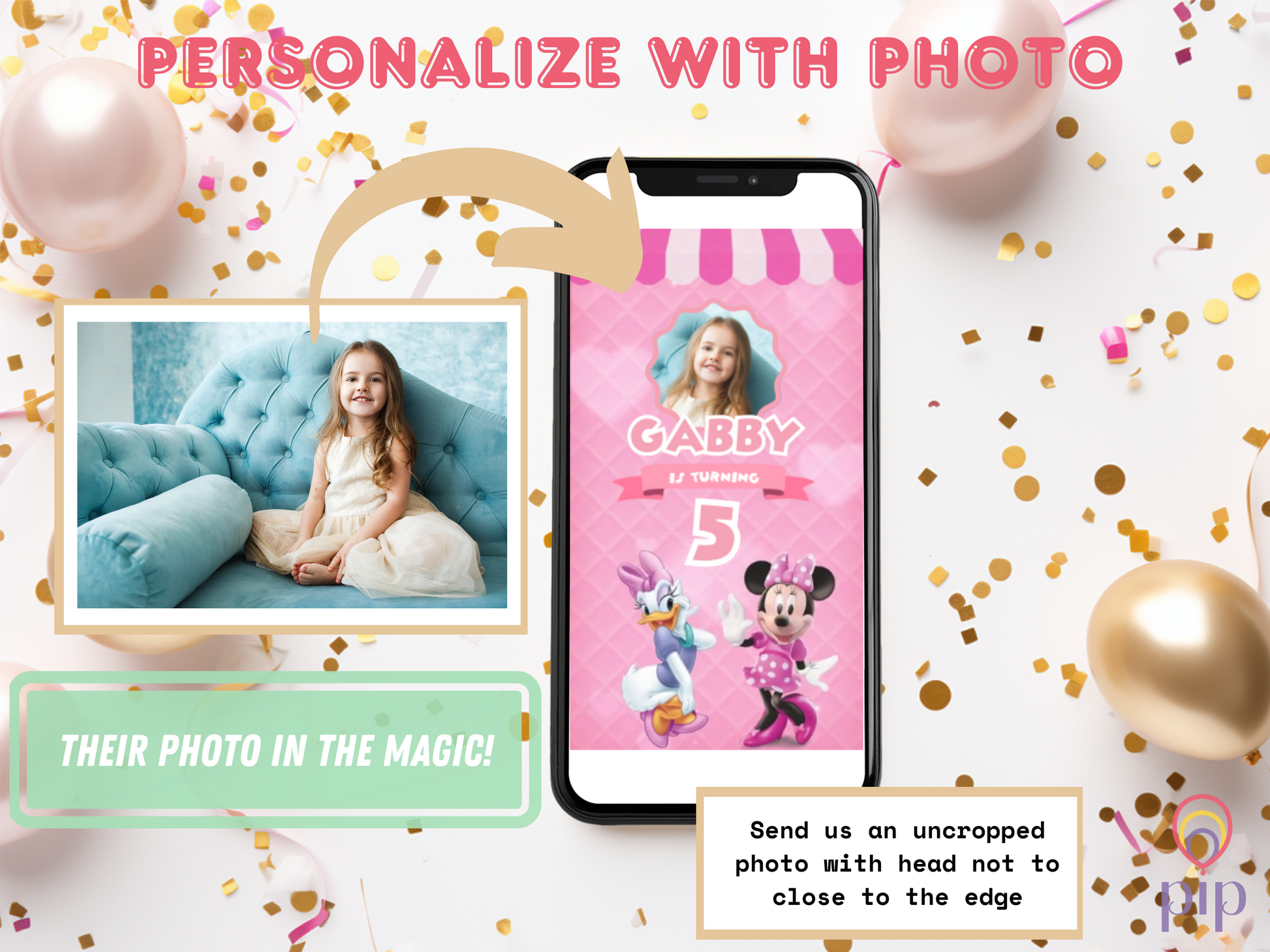 Minnie Mouse Invitation with Photo | Video Invite | Instant Download