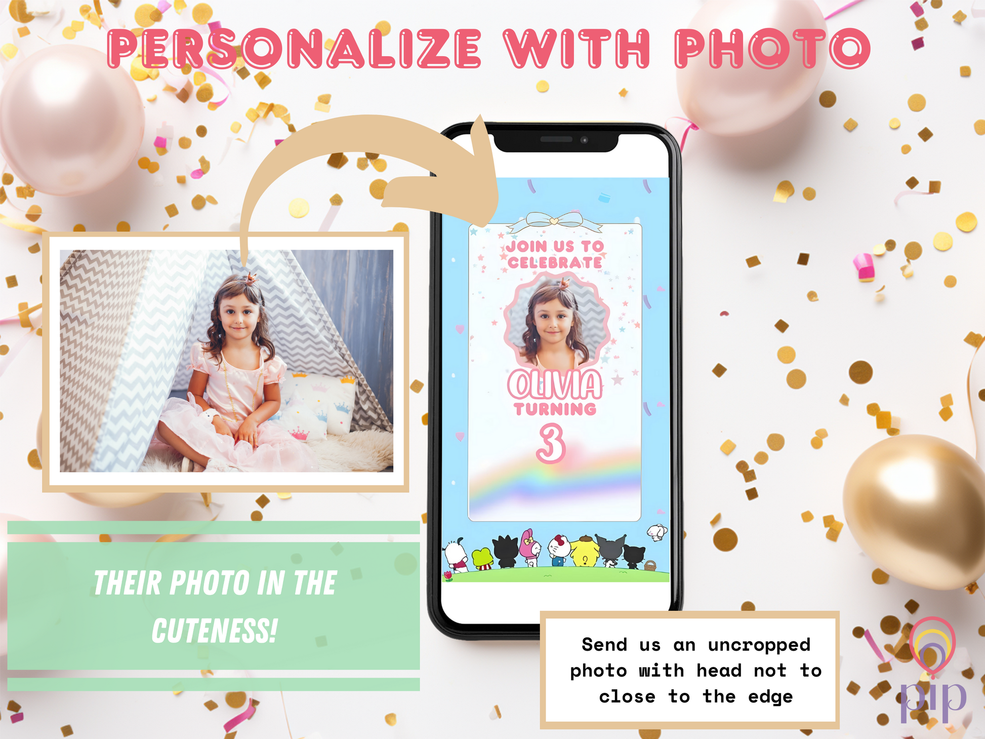 Sanrio Kitty & Friends Invitation | Photo Video Invite | Done-For-You or DIY