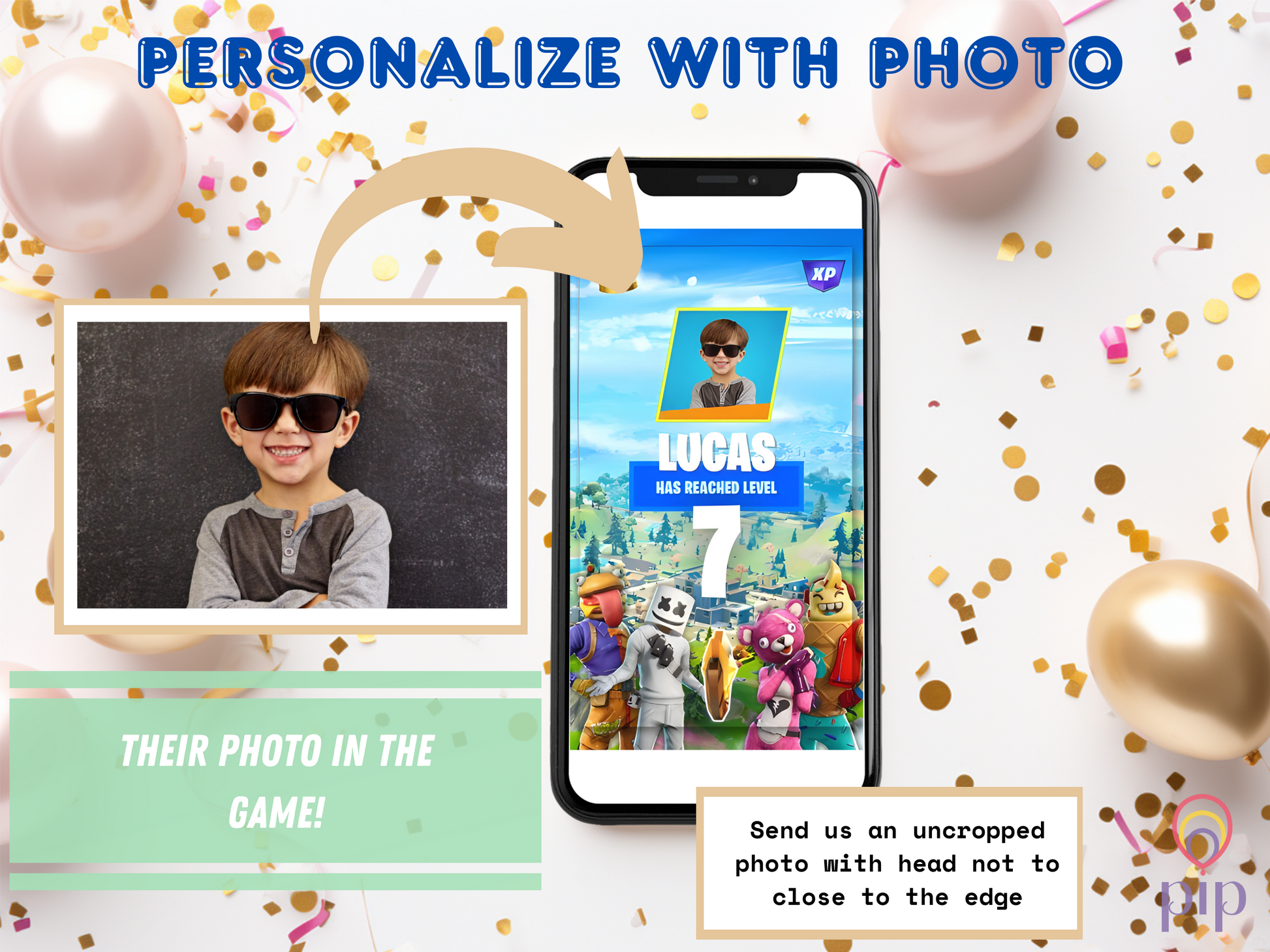 Fortnite Invitation with Photo | Video Invite | Birthday | Instant Download