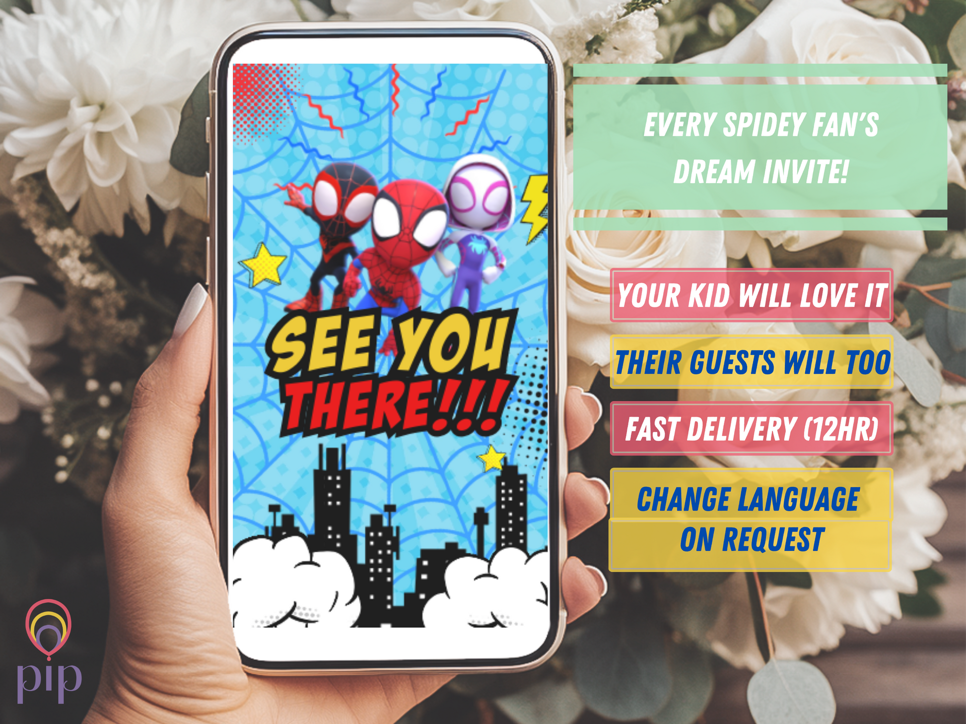 Spidey Invitation with Photo | Video Invite | Instant Download