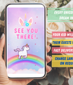 Unicorn Invitation with Photo | Video Invite | Instant Download