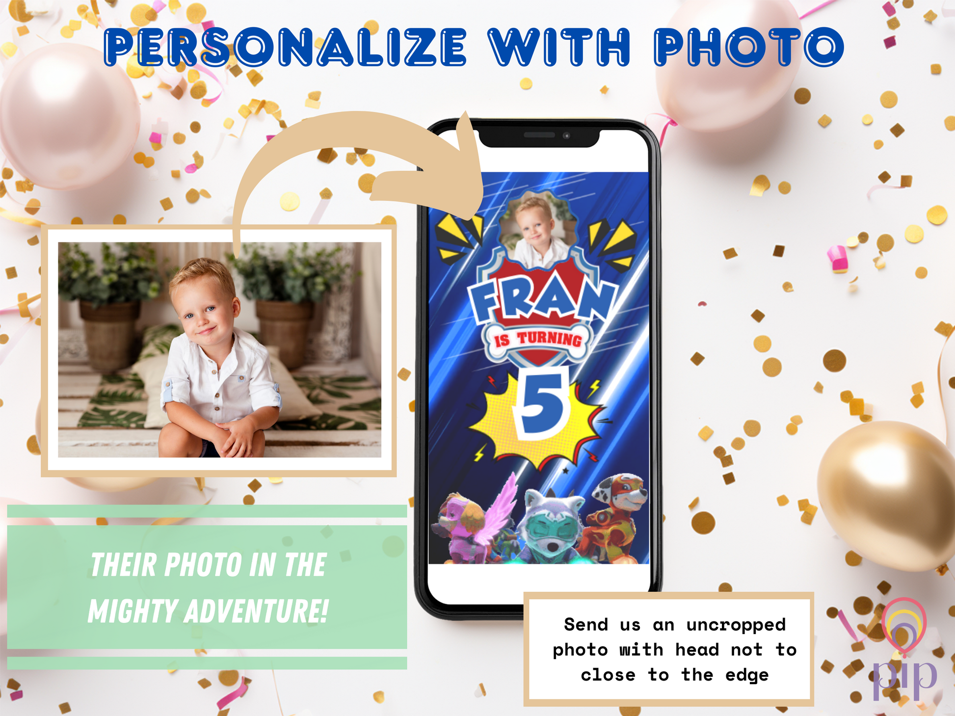 Mighty Pups Paw Patrol Invitation | Photo Video Invite | DIY or Done-For-You