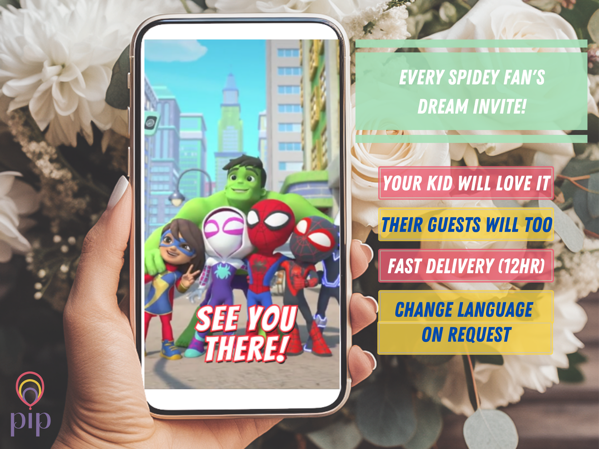 Spin Invitation with Photo | Video Invite | Instant Download