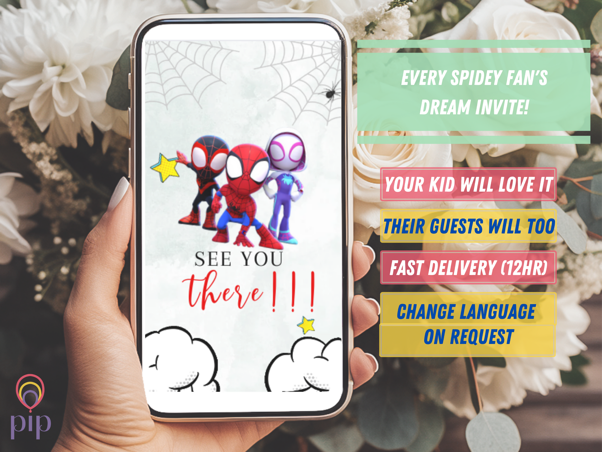 Spidey Invite with Photo | Video Invitation | Instant Download