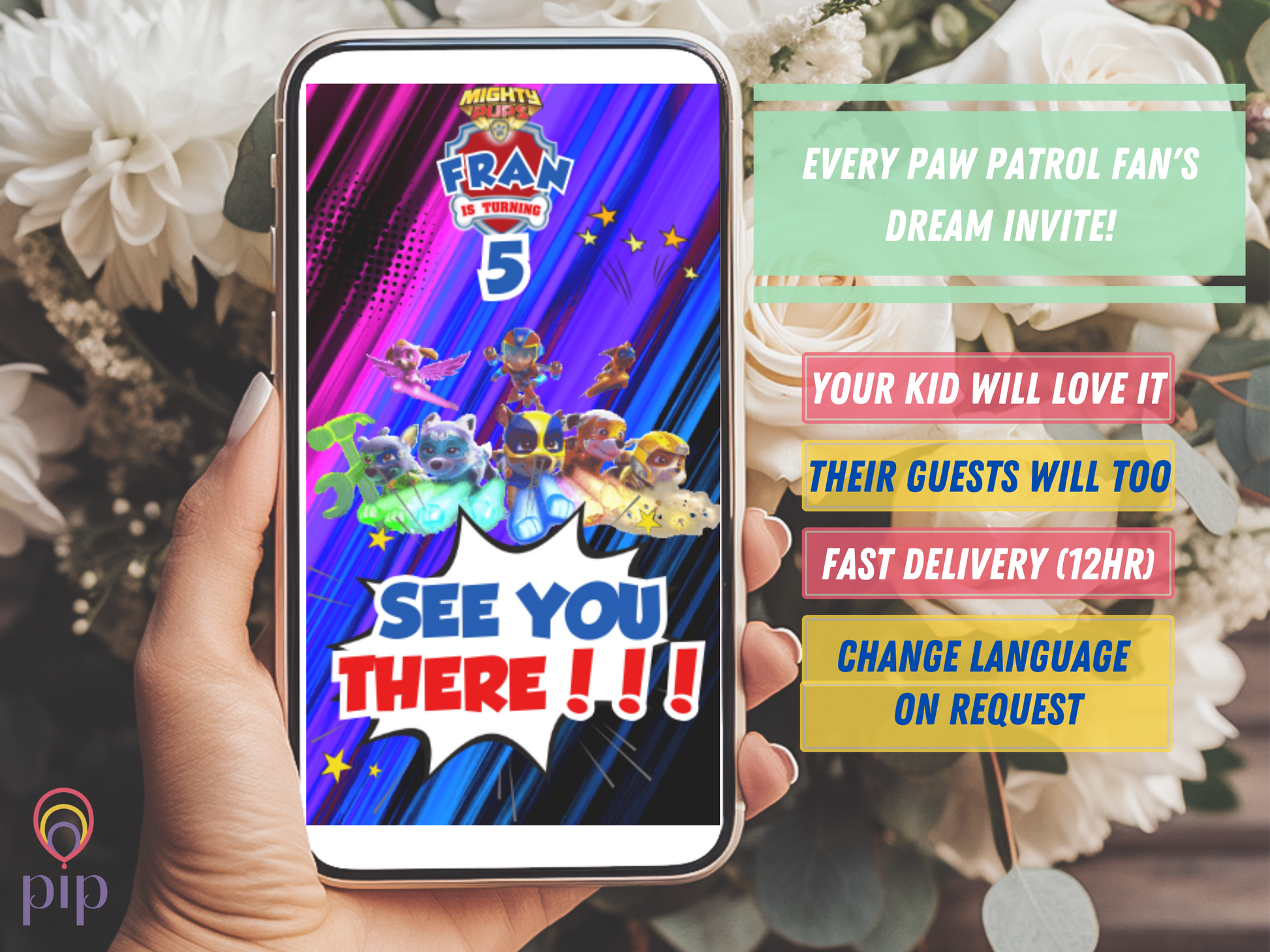 Mighty Pups Paw Patrol Invitation | Photo Video Invite | DIY or Done-For-You