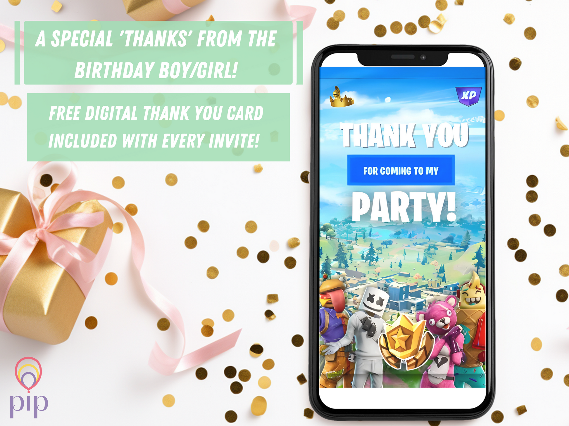 Fortnite Invitation with Photo | Video Invite | Birthday | Instant Download