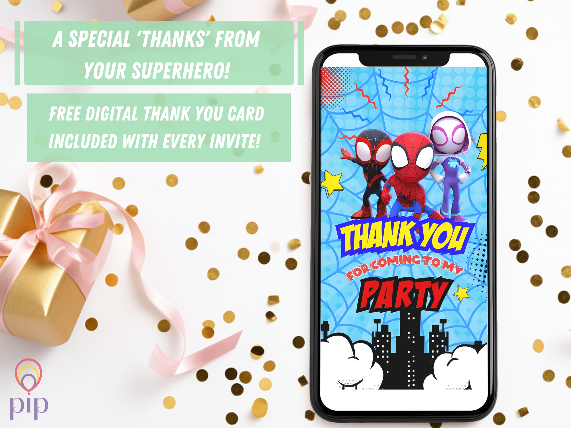 Spidey Invitation with Photo | Video Invite | Instant Download