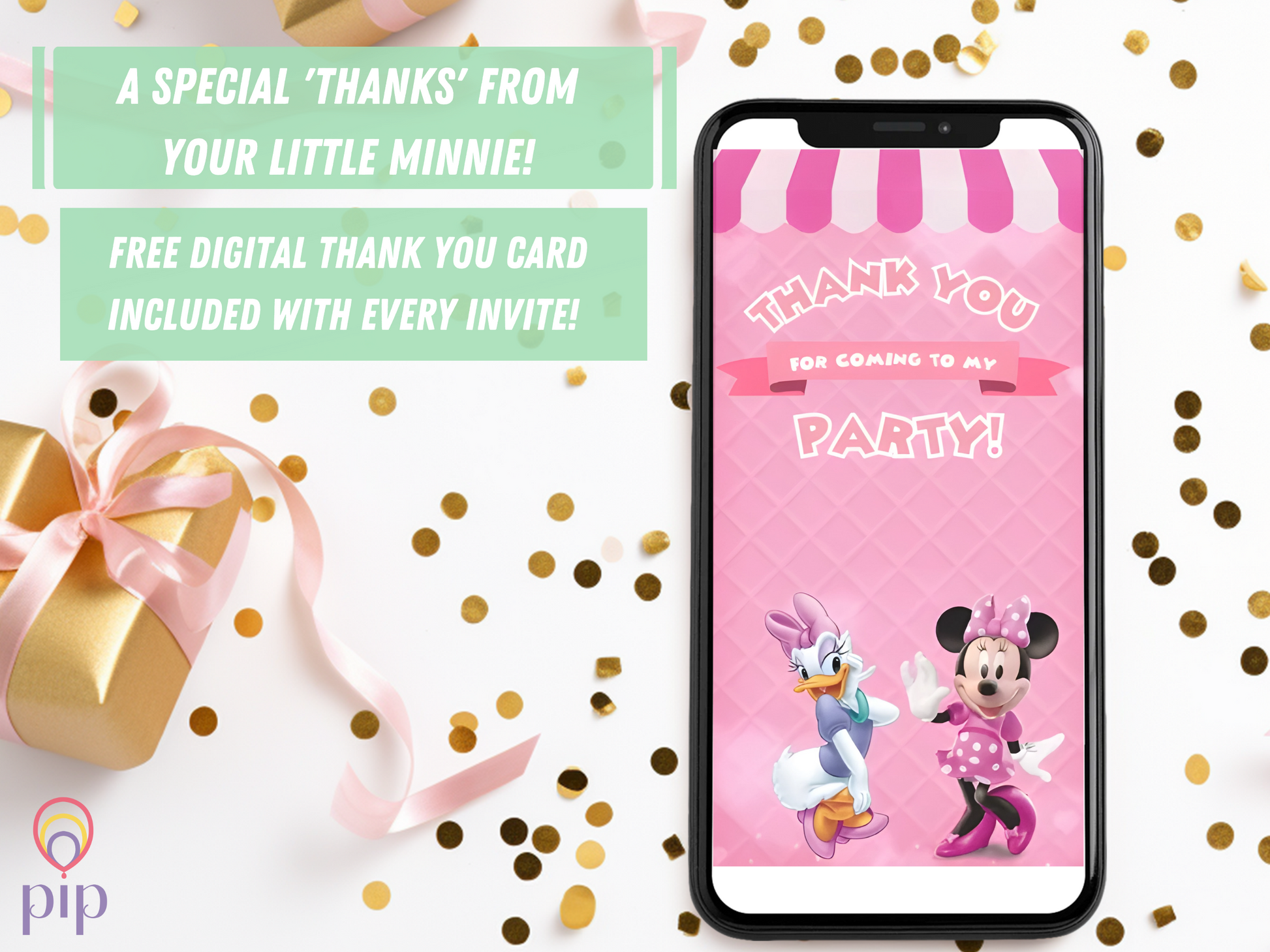 Minnie Mouse Invitation with Photo | Video Invite | Instant Download