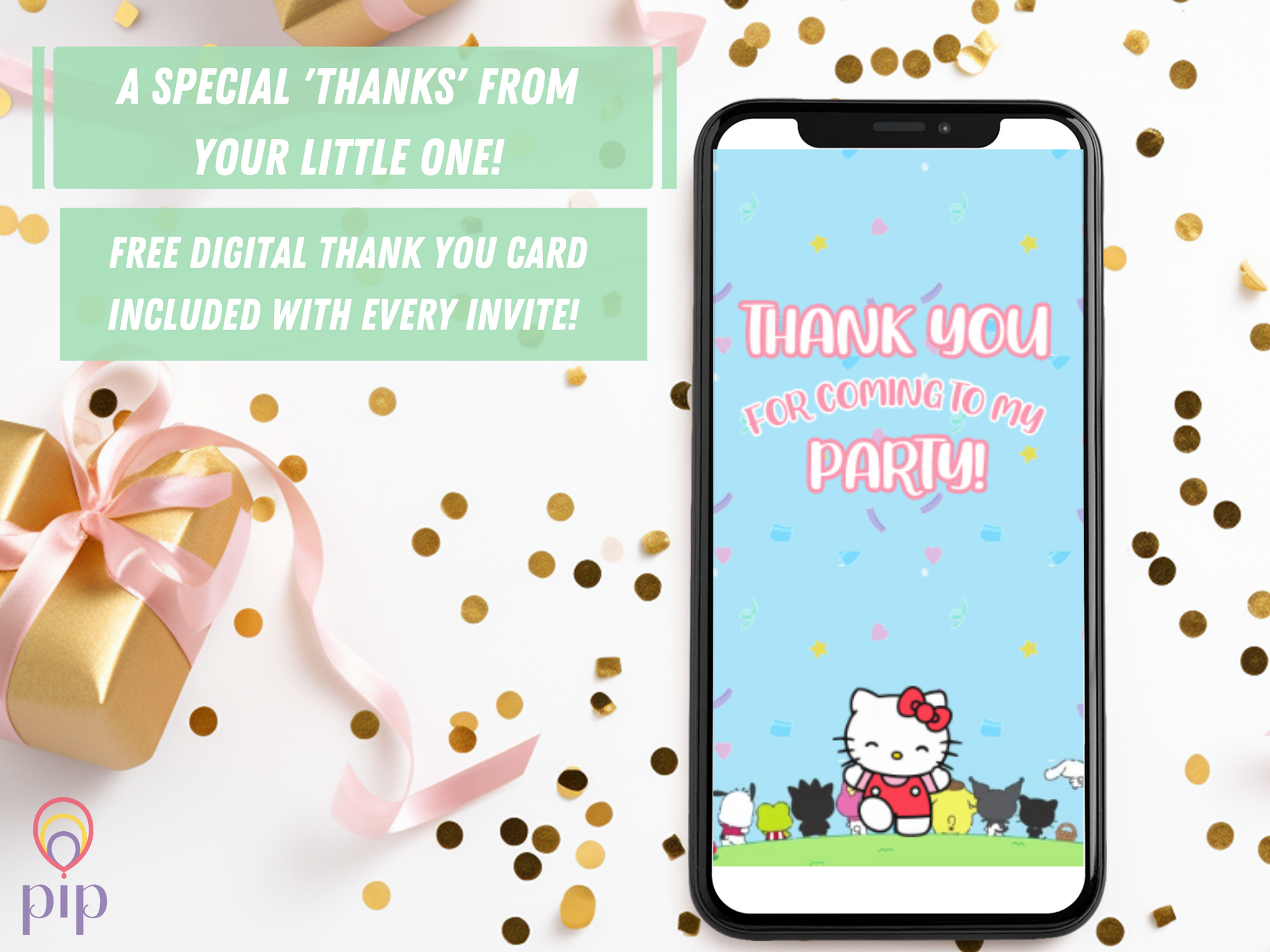 Sanrio Kitty & Friends Invitation | Photo Video Invite | Done-For-You or DIY