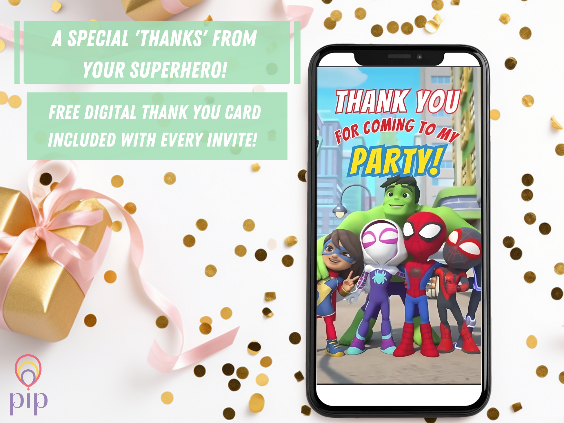 Spin Invitation with Photo | Video Invite | Instant Download