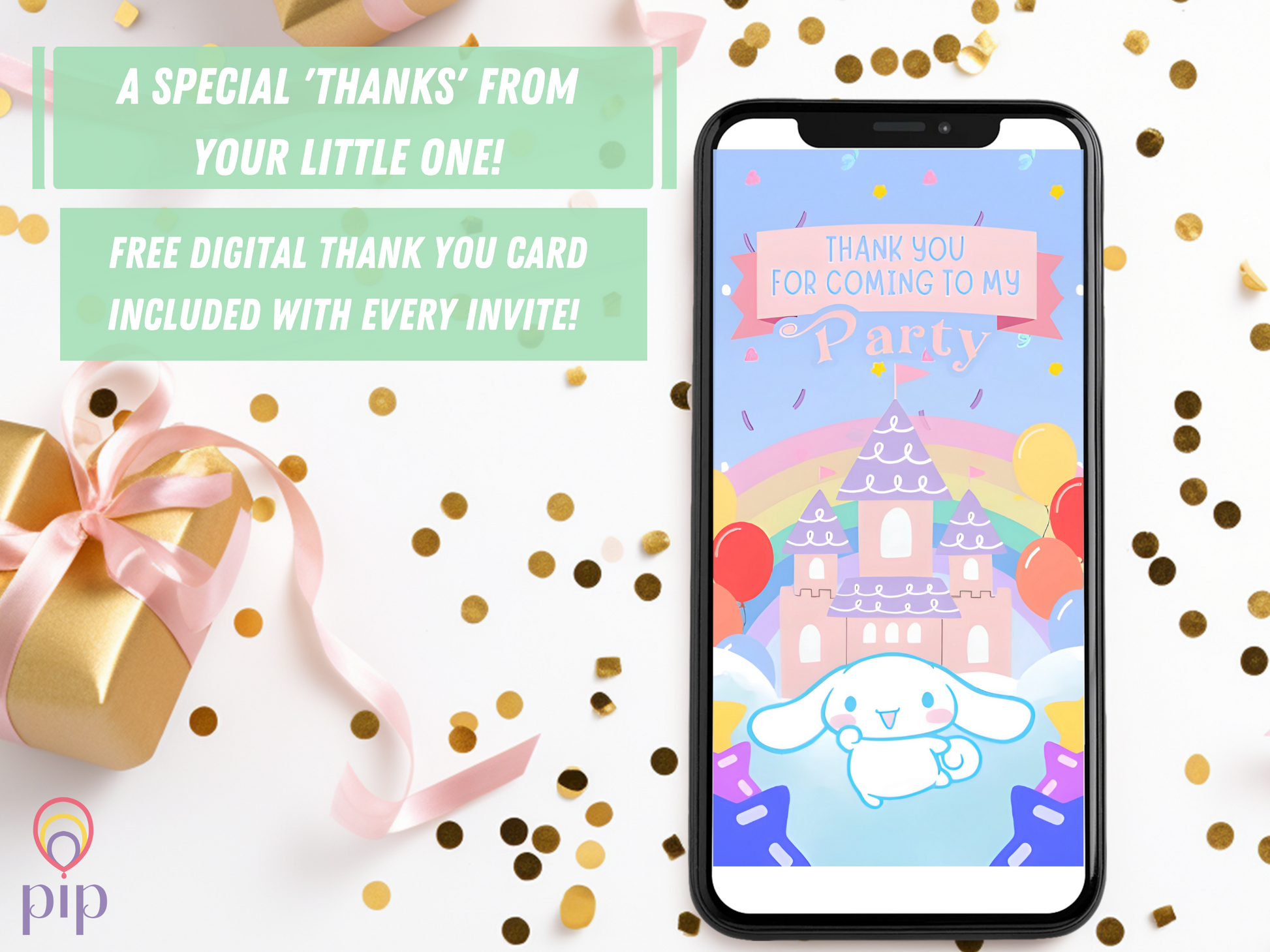 Cinnamoroll Invitation | Sanrio Video Invite with Photo | Instant Download