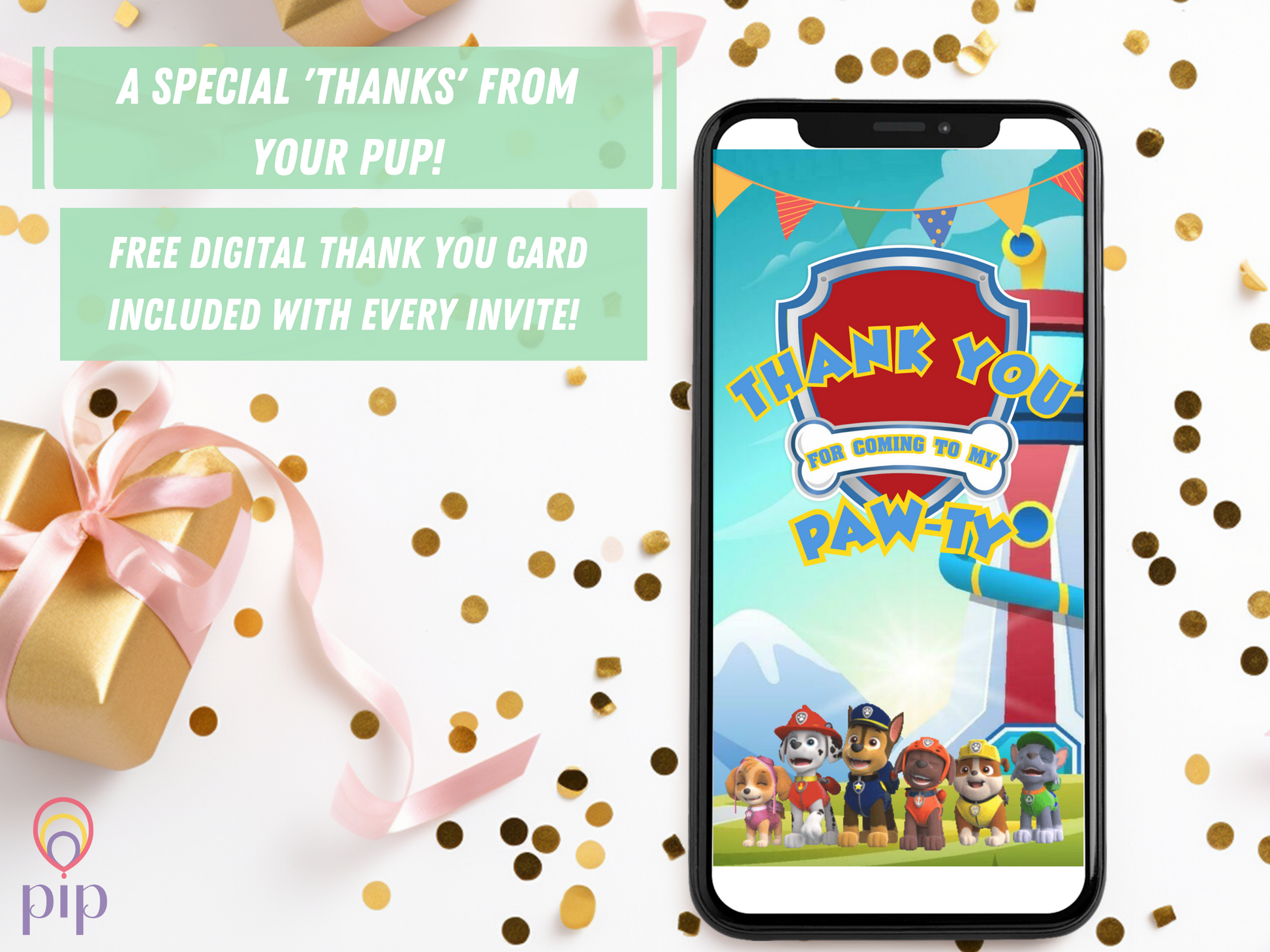 Paw Patrol Invitation | Photo Video Invite | DIY or Done-For-You