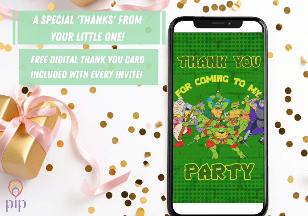 Ninja Turtle Invitation | Photo Video Invite | Instant Download or Done-For-You