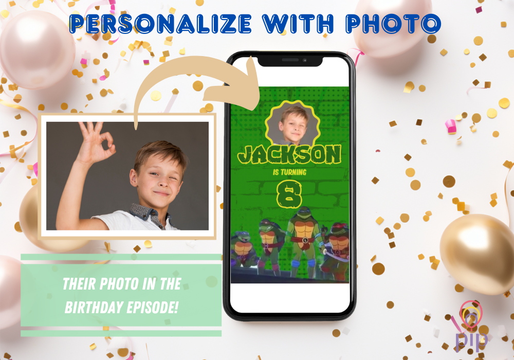 Ninja Turtle Invitation | Photo Video Invite | Instant Download or Done-For-You