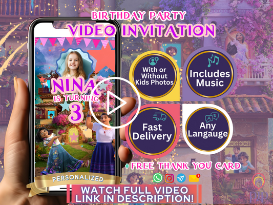 Encanto Invitation with Photo | Video Invite | Instant Download
