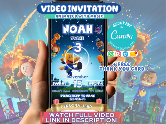 Dog Man Invitation | Video Invite | Instant Download or Done-For-You