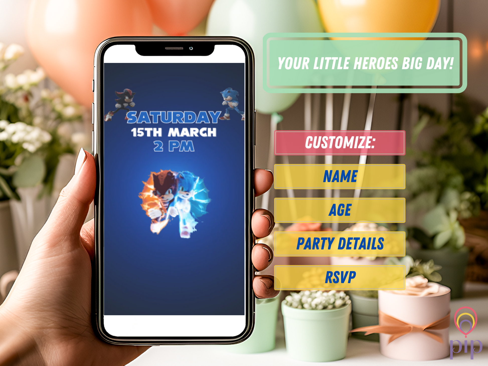 Sonic 3 Invitation | Video Invite | Instant Download or Done-For-You