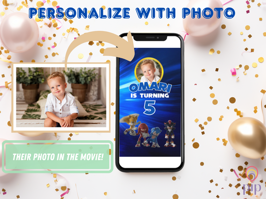 Sonic 3 Invitation | Video Invite | Instant Download or Done-For-You