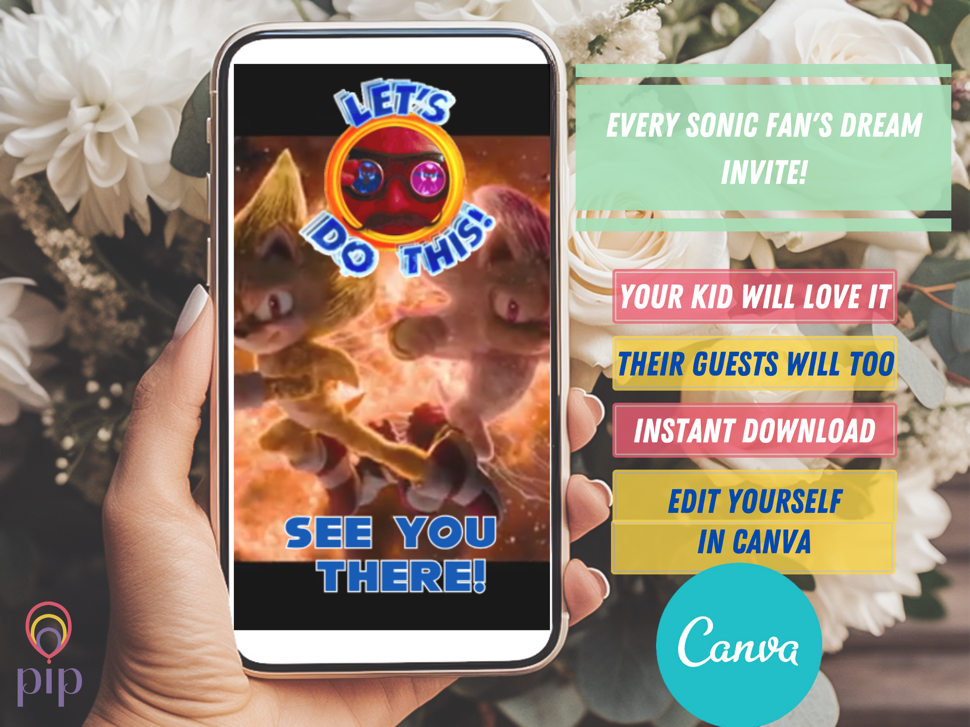 Sonic 3 Invitation | Video Invite | Instant Download or Done-For-You