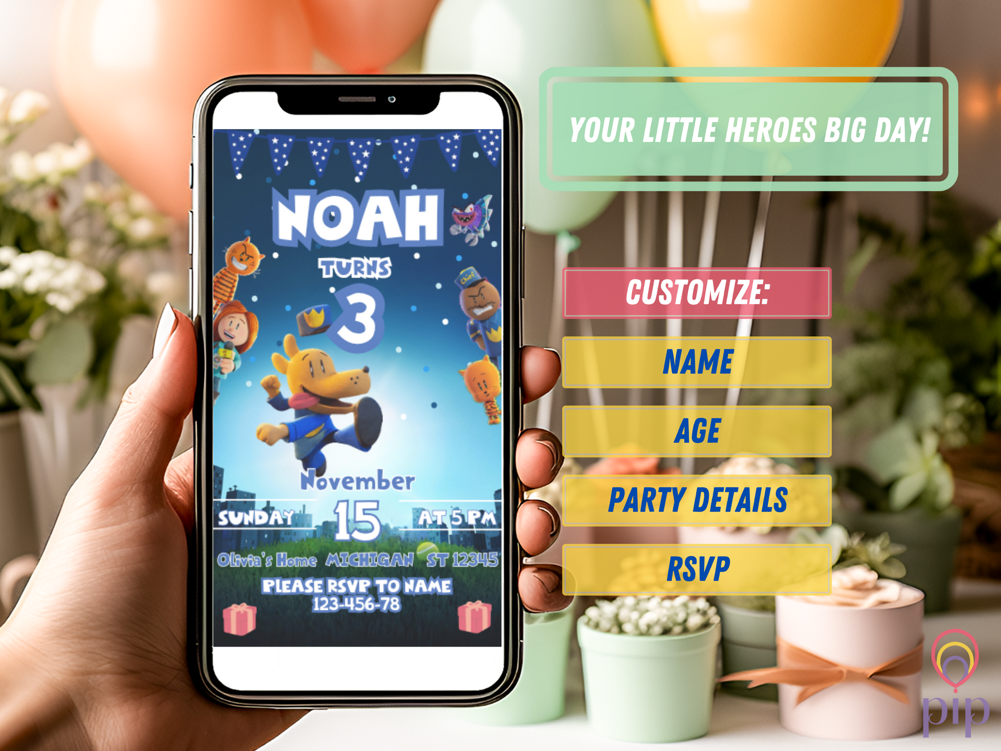 Dog Man Invitation | Video Invite | Instant Download or Done-For-You