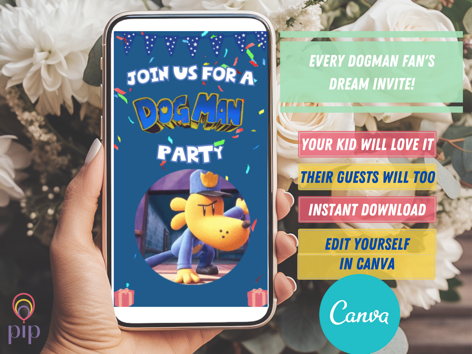 Dog Man Invitation | Video Invite | Instant Download or Done-For-You