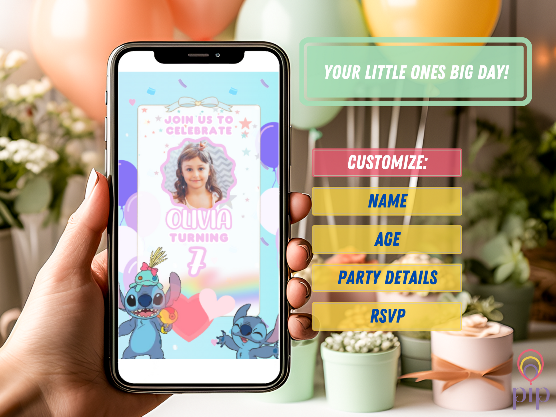 Stitch Invitation | Video Invite | Instant Download or Done-For-You