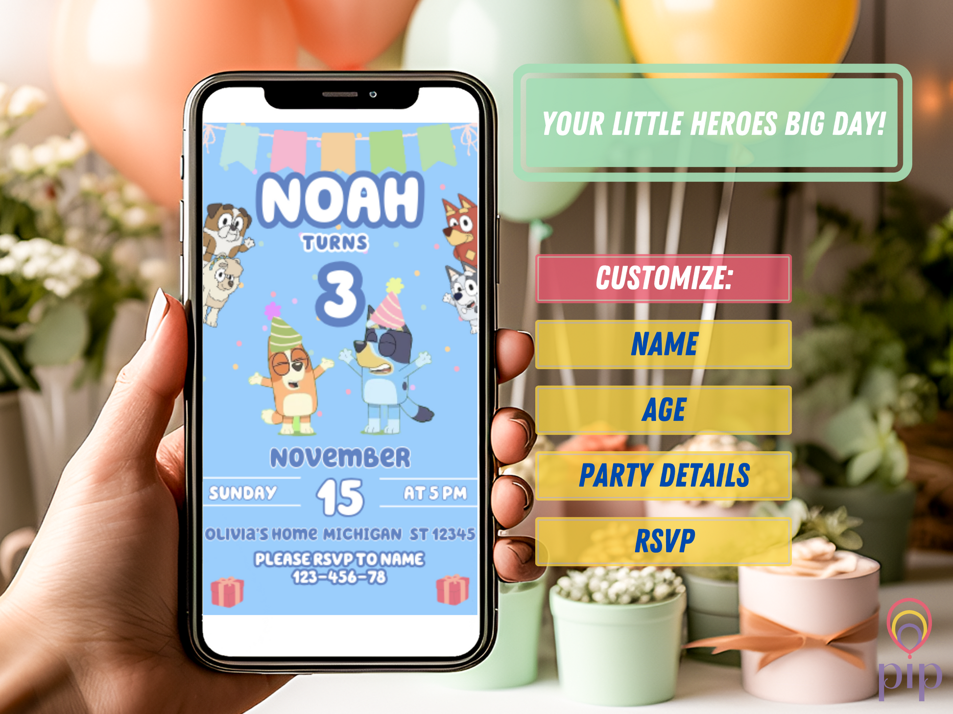 Bluey Invitation | Video Invite | Instant Download or Done-For-You