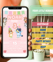 Pink Bluey Invitation | Video Invite | Instant Download or Done-For-You