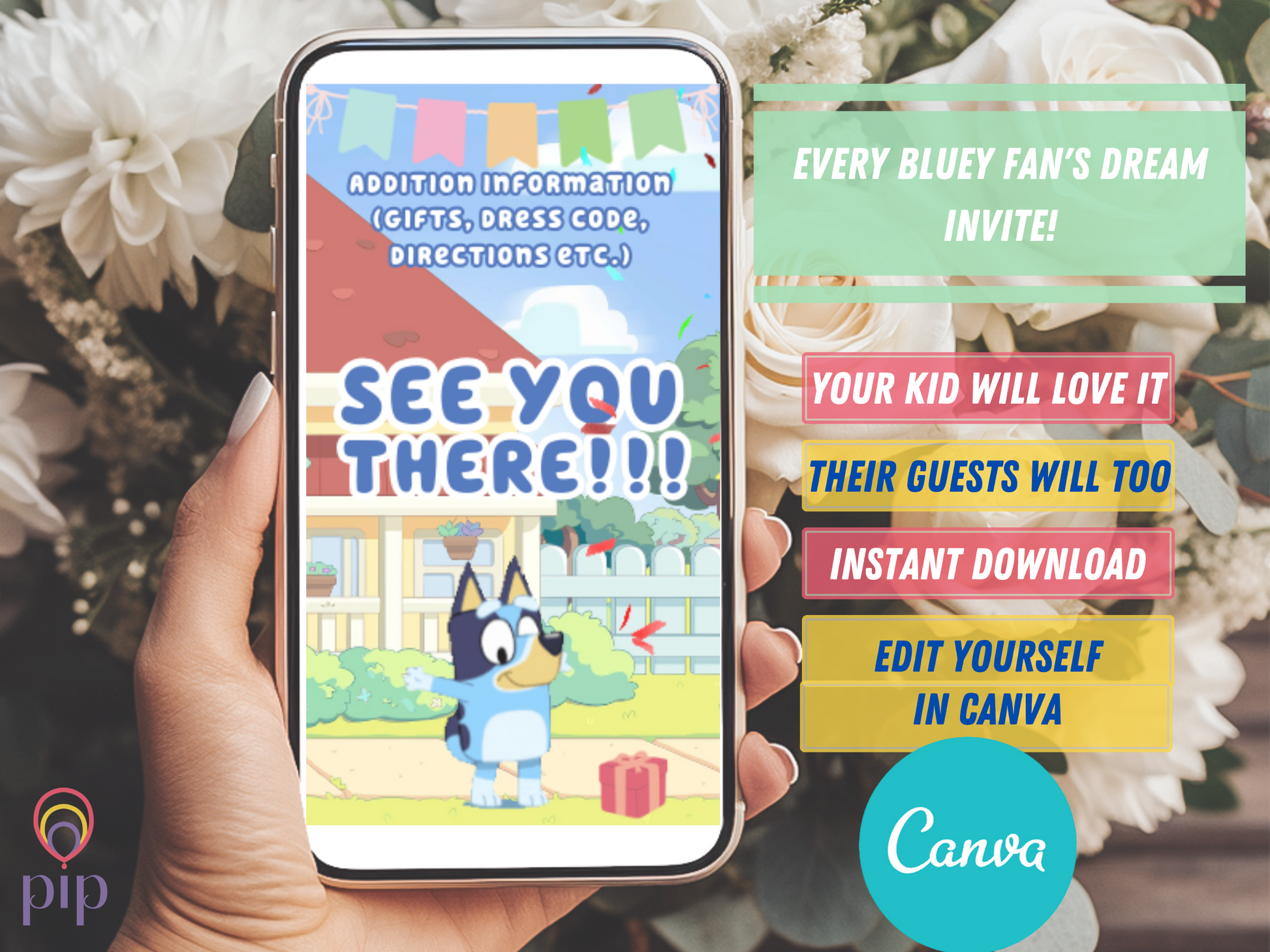Bluey Invitation with Photo | Video Invite | Instant Download or Done-For-You